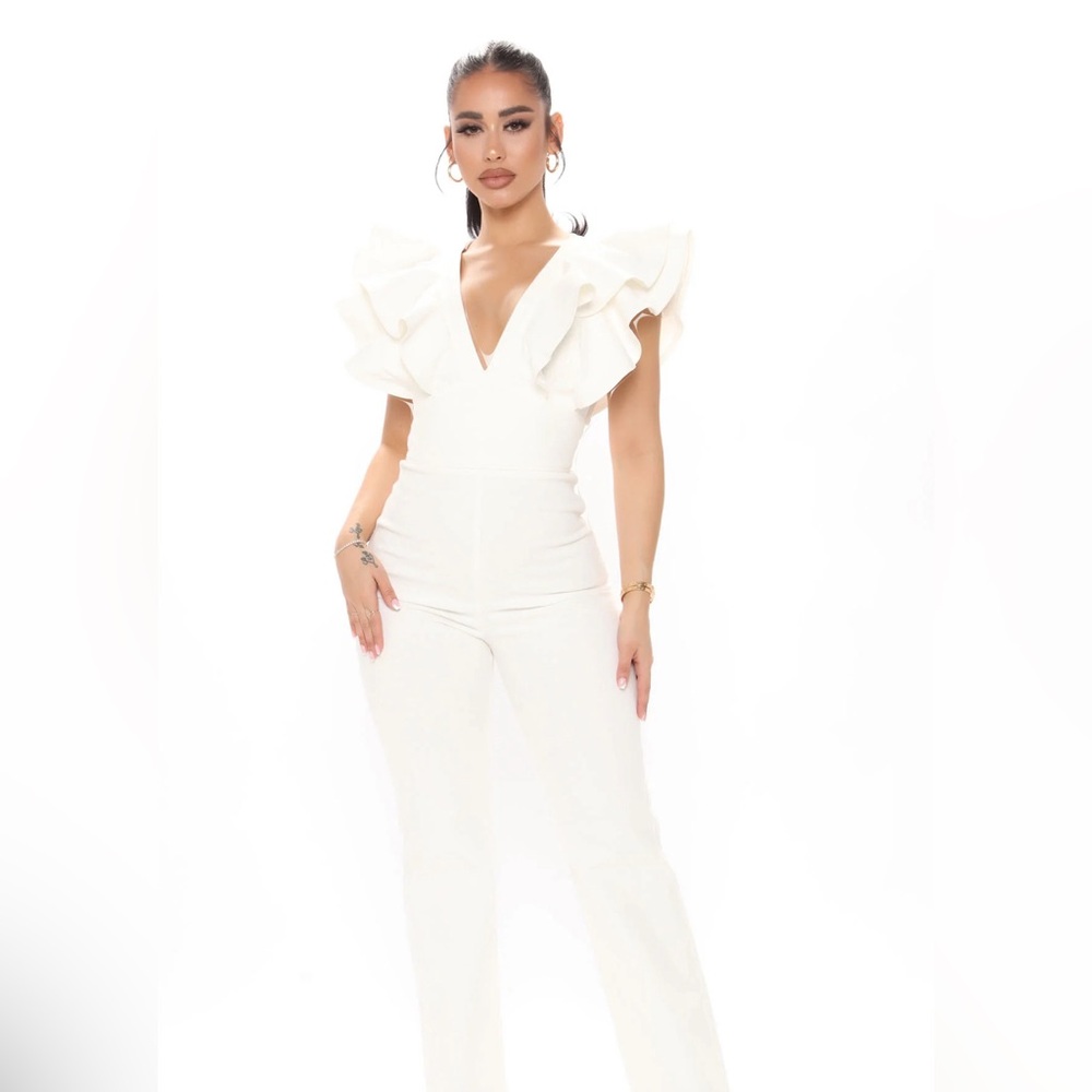 2X White denim jumpsuit 🤍